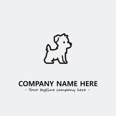Dog illustration black and white for logo company vector image
