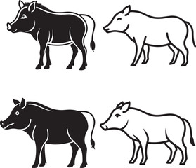 Obraz premium warthog line art design 