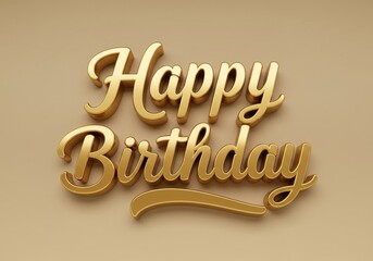 Gold happy birthday words