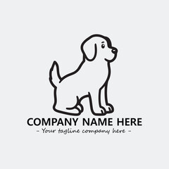 Dog illustration black and white for logo company vector image
