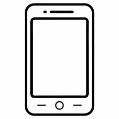 Smartphone outline icon on white background