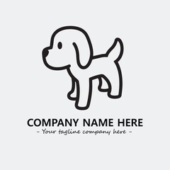 Dog illustration black and white for logo company vector image
