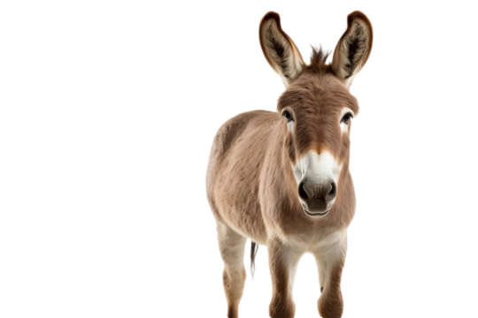 Farm donkey isolated for educational use