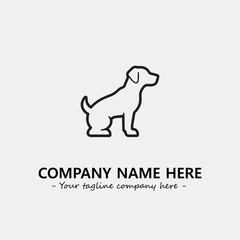 Dog illustration black and white for logo company vector image
