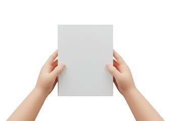 Obraz premium Hands holding blank object isolated on white background