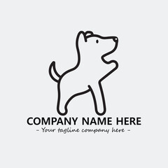 Dog illustration black and white for logo company vector image
