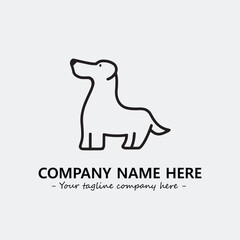 Dog illustration black and white for logo company vector image
