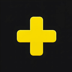 Fototapeta premium Yellow Plus Sign Icon Symbol Graphic Design