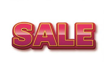 The word sale in bright text isolated on white background