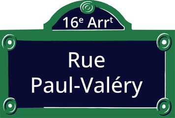 Obraz premium 16e Arrt, Elegant Parisian Street Sign