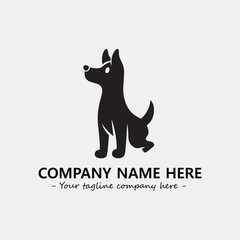 Dog illustration black and white for logo company vector image
