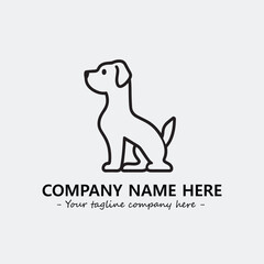 Dog illustration black and white for logo company vector image

