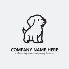 Dog illustration black and white for logo company vector image
