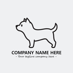 Dog illustration black and white for logo company vector image

