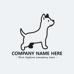 Dog illustration black and white for logo company vector image
