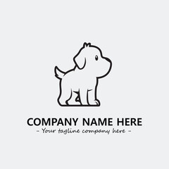 Dog illustration black and white for logo company vector image
