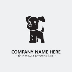 Dog illustration black and white for logo company vector image
