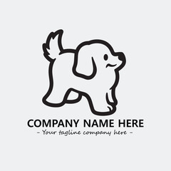 Dog illustration black and white for logo company vector image
