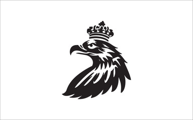 Obraz premium Eagle Silhouette Vector Icons: Flying Predator Bird Logos & Head Designs