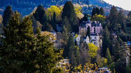Beautiful view of the mountains of Baden-Baden, Germany