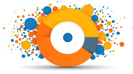 Abstract Colorful Circular Design with Dots Background