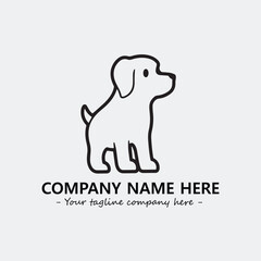 Dog illustration black and white for logo company vector image
