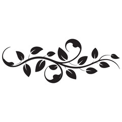 Vector Black silhouettes flourish design set. with white background