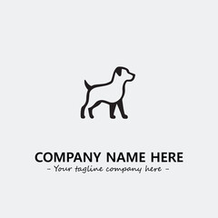 Dog illustration black and white for logo company vector image
