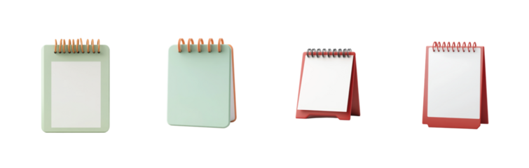 Colorful notepads with spiral binding for creative writing and drawing