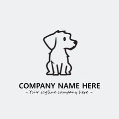 Dog illustration black and white for logo company vector image
