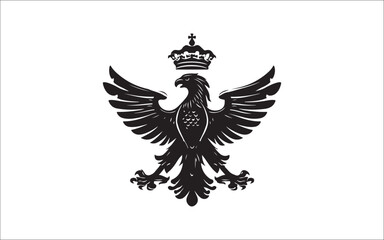 Obraz premium Eagle Silhouette Vector Icons: Flying Predator Bird Logos & Head Designs