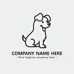 Dog illustration black and white for logo company vector image
