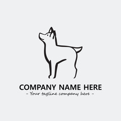 Dog illustration black and white for logo company vector image
