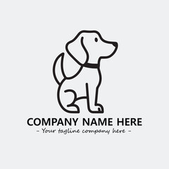 Dog illustration black and white for logo company vector image
