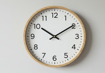 Clock on a light surface isolated on white background