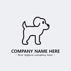 Dog illustration black and white for logo company vector image
