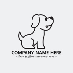 Dog illustration black and white for logo company vector image
