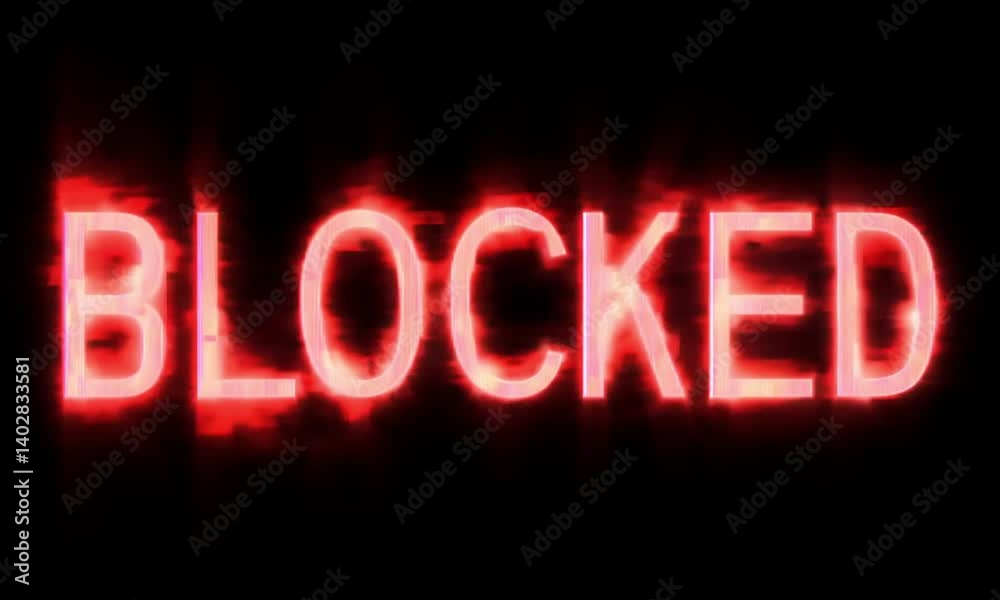 Poster bold blocked typography with pulsating red glowing visual effects made with generative ai technology
