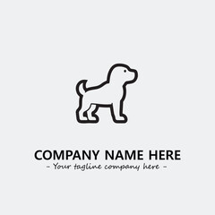 Dog illustration black and white for logo company vector image
