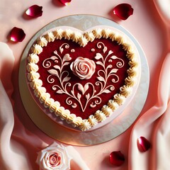 heart shaped chocolate cake	
