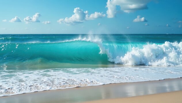 ocean waves crashing against shore, beach, waves