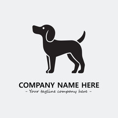 Dog illustration black and white for logo company vector image
