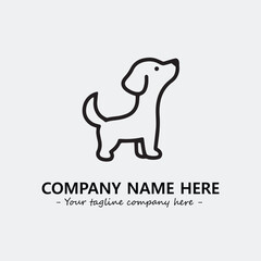 Dog illustration black and white for logo company vector image
