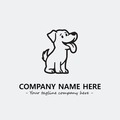 Dog illustration black and white for logo company vector image
