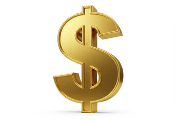 Obraz premium Golden dollar sign symbol isolated on white background