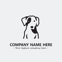 Dog illustration black and white for logo company vector image
