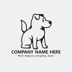 Dog illustration black and white for logo company vector image
