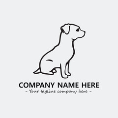 Dog illustration black and white for logo company vector image
