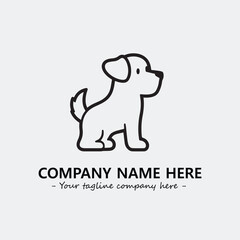 Dog illustration black and white for logo company vector image
