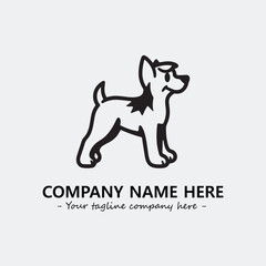 Dog illustration black and white for logo company vector image

